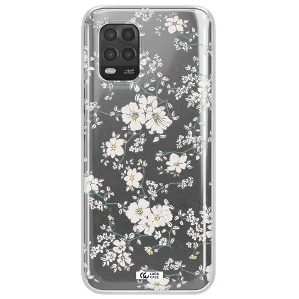 White Flower Xiaomi Mi 10 Lite Clear TPU Case