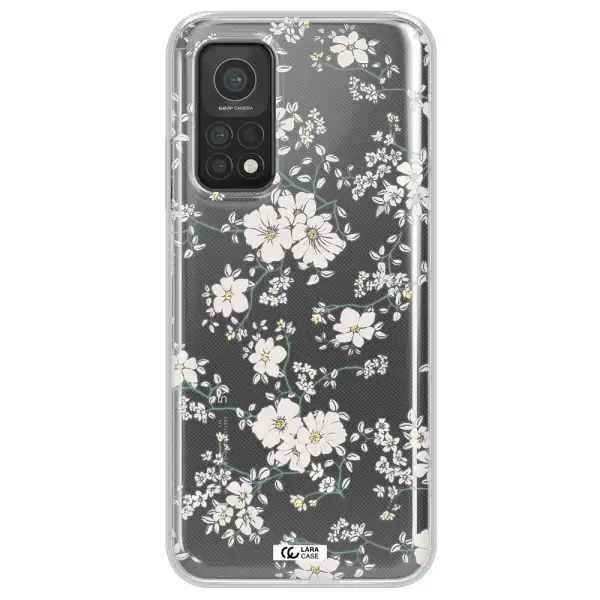 White Flower Xiaomi Mi 10T Clear TPU Case
