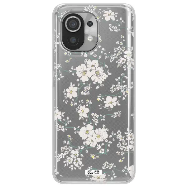 White Flower Xiaomi Mi 11 Clear TPU Case