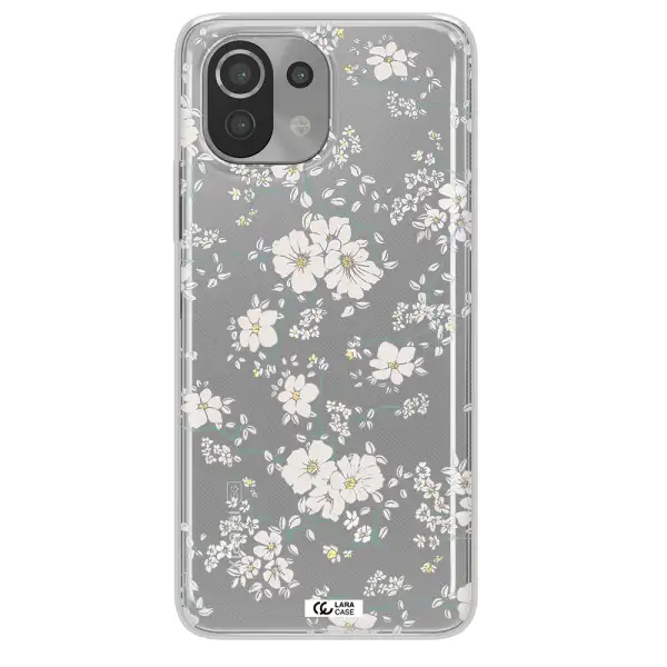 White Flower Xiaomi Mi 11 Lite Clear TPU Case