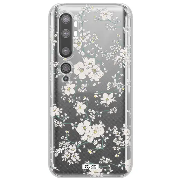 White Flower Xiaomi Mi Note 10 Clear TPU Case