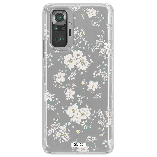 White Flower Xiaomi Note 10 Pro Clear TPU Case