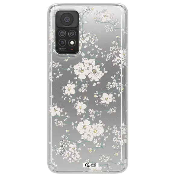 White Flower Xiaomi Note 11 Pro Clear TPU Case