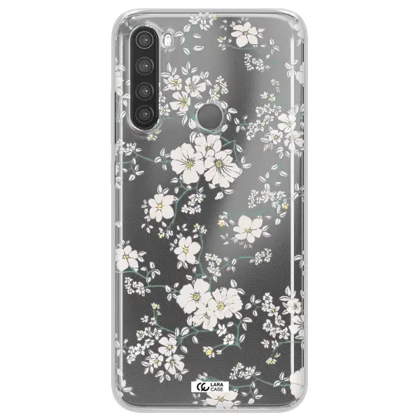 White Flower Xiaomi Note 8 Clear TPU Case