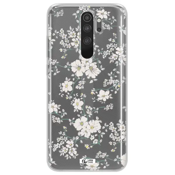White Flower Xiaomi Note 8 Pro Clear TPU Case