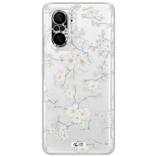 White Flower Xiaomi Poco F3 Clear Tpu Case