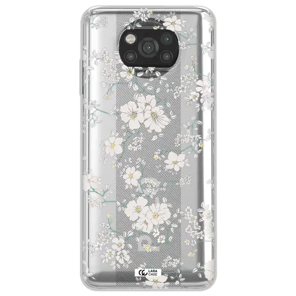 White Flower Xiaomi Poco X3 Clear TPU Case