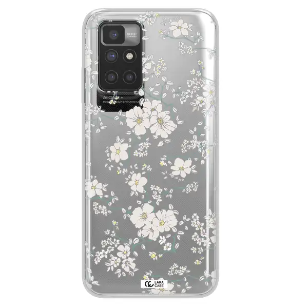 White Flower Xiaomi Redmi 10 Clear TPU Case