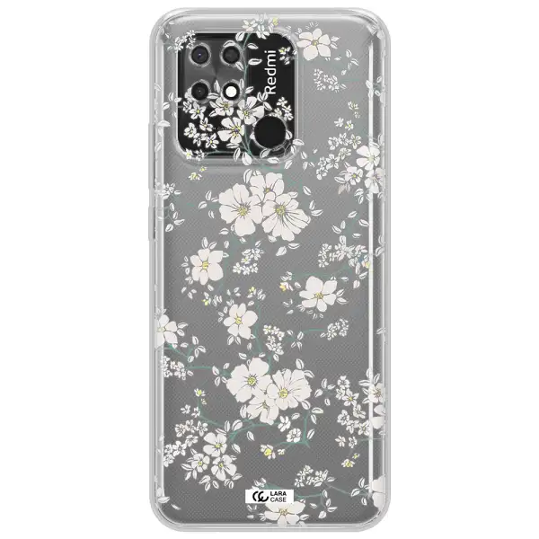 White Flower Xiaomi Redmi 10C Clear TPU Case