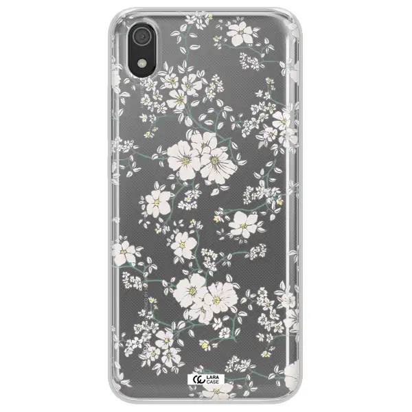 White Flower Xiaomi Redmi 7A Clear TPU Case