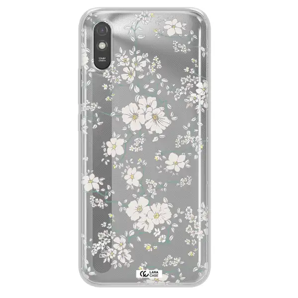 White Flower Xiaomi Redmi 9A Clear TPU Case