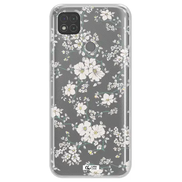 White Flower Xiaomi Redmi 9C Clear TPU Case