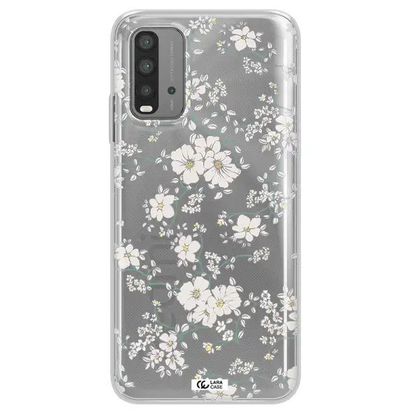 White Flower Xiaomi Redmi 9T Clear TPU Case