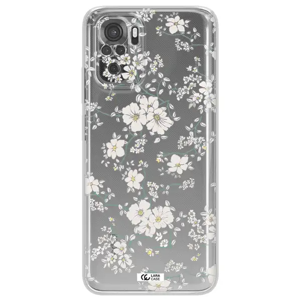 White Flower Xiaomi Redmi Note 10S Clear Tpu Case