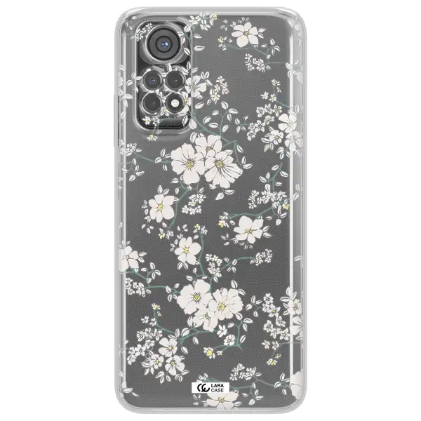 White Flower Xiaomi Redmi Note 11S Clear Tpu Case