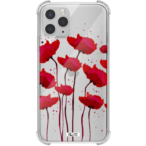 Red Fashion Flower Apple iPhone 11 pro Clear PC Case