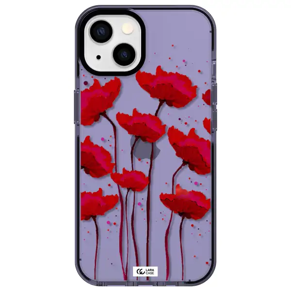 Red Fashion Flower Apple iPhone 13 impact Lilac Case