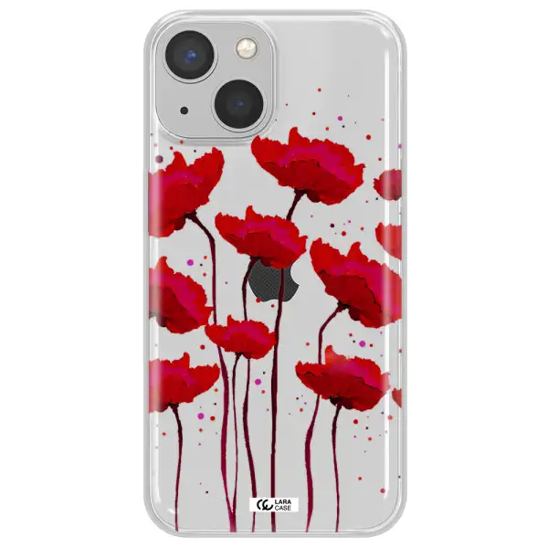 Red Fashion Flower Apple iPhone 13 mini Clear TPU Case