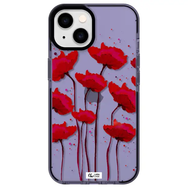 Red Fashion Flower Apple iPhone 14 impact Lilac Case