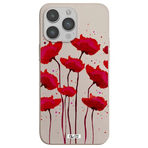 Red Fashion Flower Apple iPhone 14 pro Silicone Stone Case