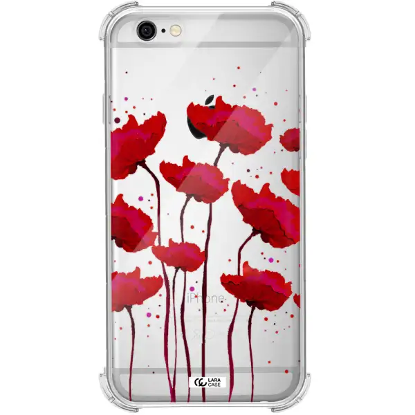 Red Fashion Flower Apple iPhone 6 Clear PC Case