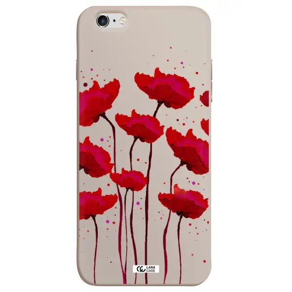 Red Fashion Flower Apple iPhone 6S Silicone Stone Case