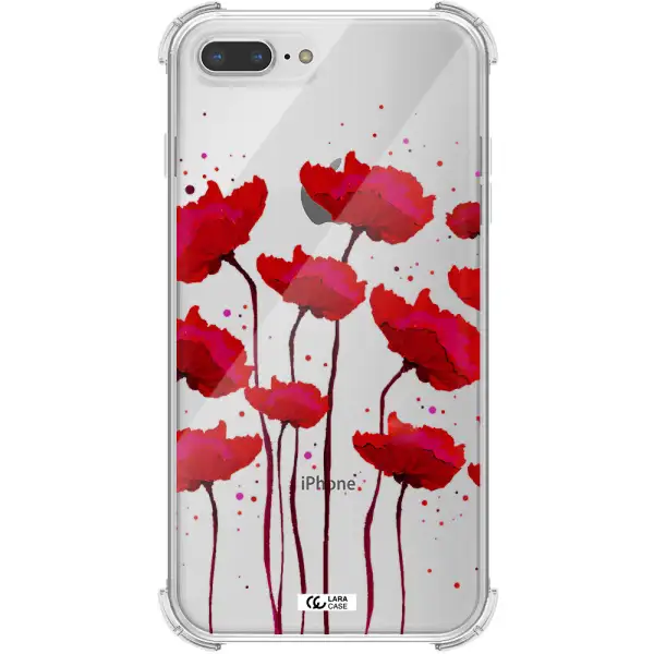 Red Fashion Flower Apple iPhone 7 plus Clear PC Case