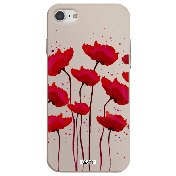 Red Fashion Flower Apple iPhone 7 Silicone Stone Case