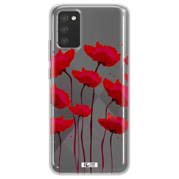 Red Fashion Flower Samsung A02S Clear TPU Case