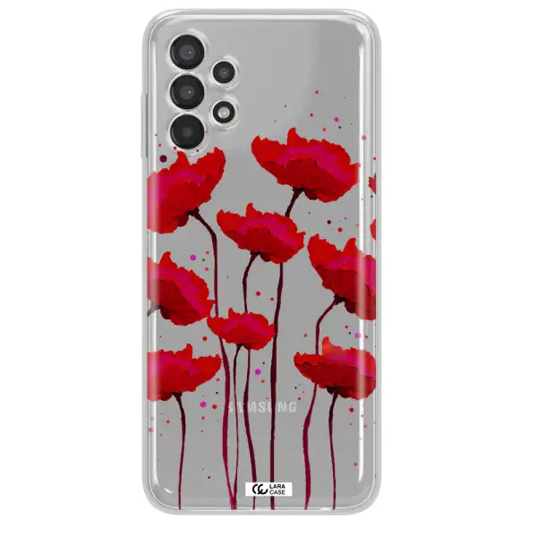 Red Fashion Flower Samsung A13 Clear TPU Case