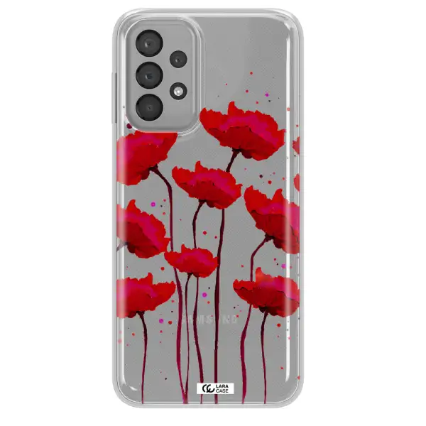 Red Fashion Flower Samsung A33 Clear TPU Case