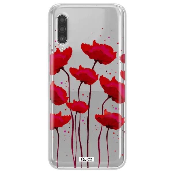 Red Fashion Flower Samsung A90 Clear TPU Case