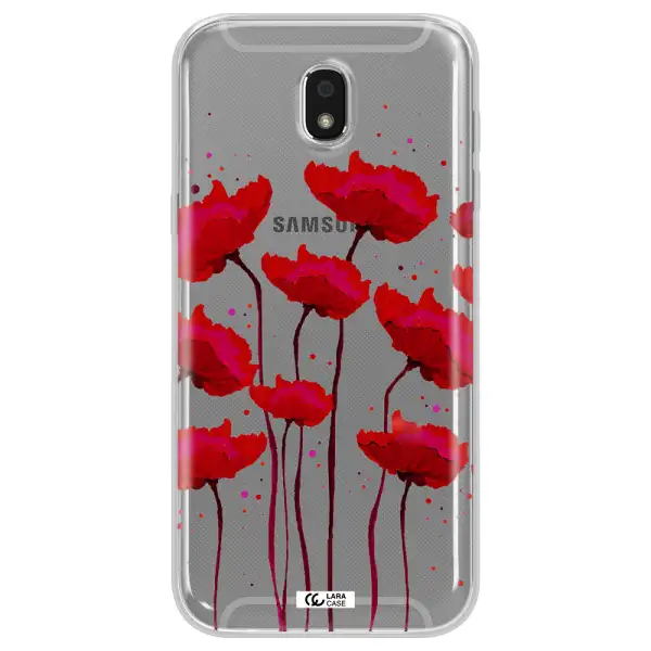 Red Fashion Flower Samsung J5 2017 Clear TPU Case