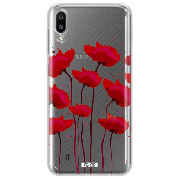 Red Fashion Flower Samsung M10 Clear TPU Case