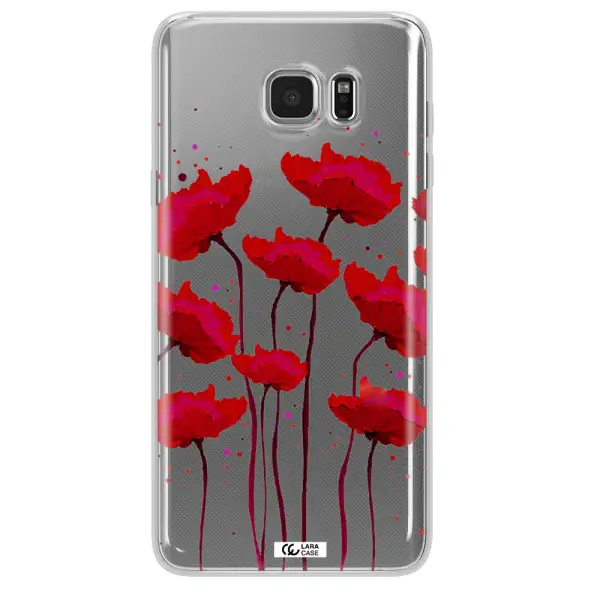 Red Fashion Flower Samsung Note 5 Clear TPU Case