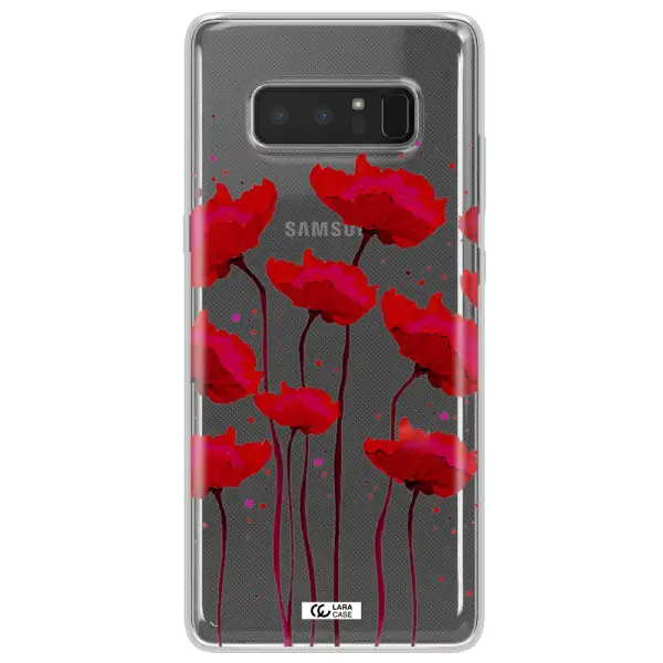 Red Fashion Flower Samsung Note 8 Clear TPU Case