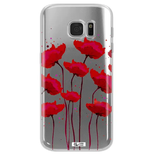 Red Fashion Flower Samsung S 7 Clear TPU Case