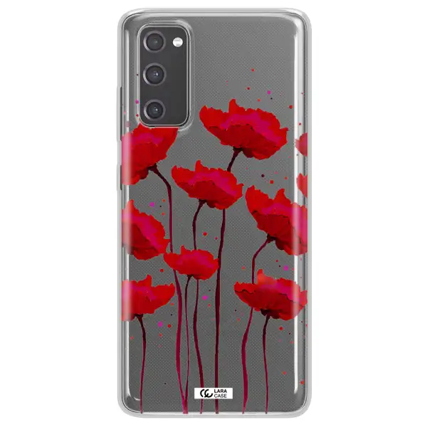 Red Fashion Flower Samsung S20 Fe Clear TPU Case