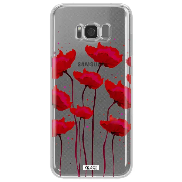 Red Fashion Flower Samsung S8 Plus Clear TPU Case