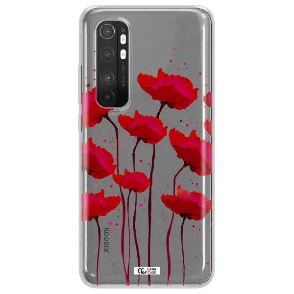 Red Fashion Flower Xiaomi Mi Note 10 Lite Clear TPU Case