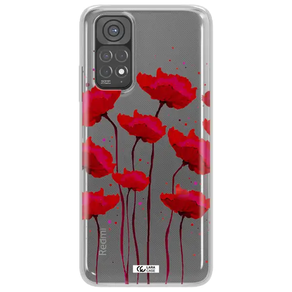 Red Fashion Flower Xiaomi Redmi Note 11 Clear TPU Case