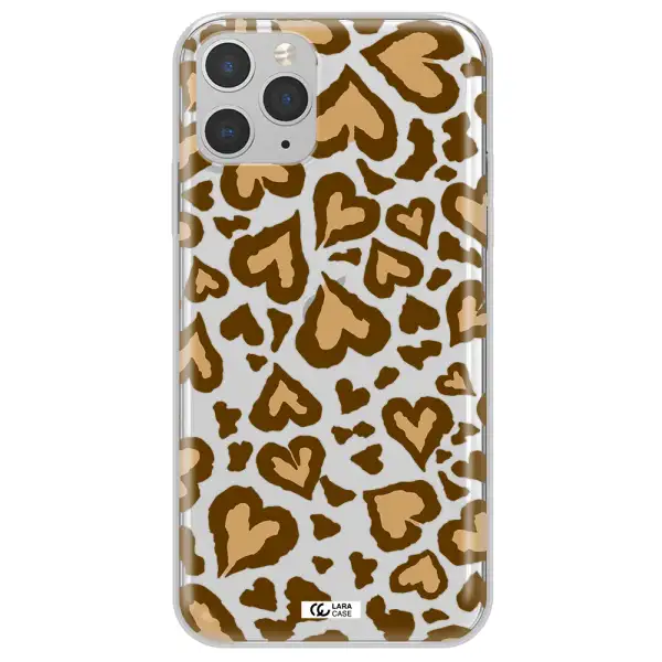 Heart Leopard Apple iPhone 11 pro Clear TPU Case