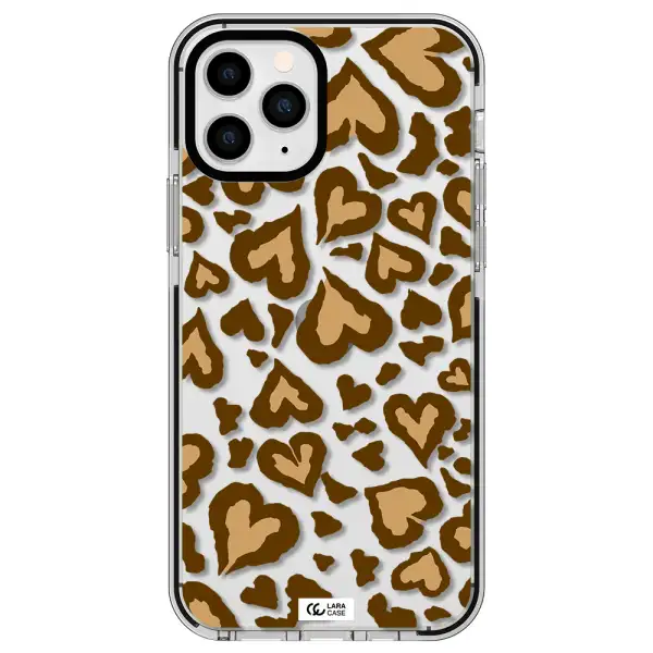Heart Leopard Apple iPhone 11 pro max impact black border Case
