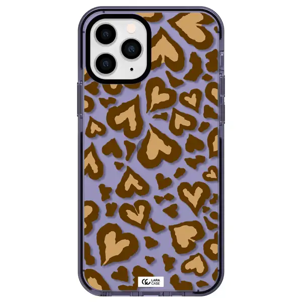 Heart Leopard Apple iPhone 11 pro max impact Lilac Case