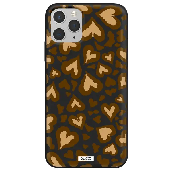 Heart Leopard Apple iPhone 11 pro max Silicone black Case