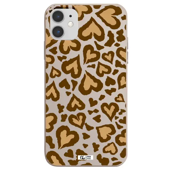 Heart Leopard Apple iPhone 11 Silicone Stone Case