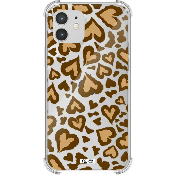 Heart Leopard Apple iPhone 12 Clear PC Case