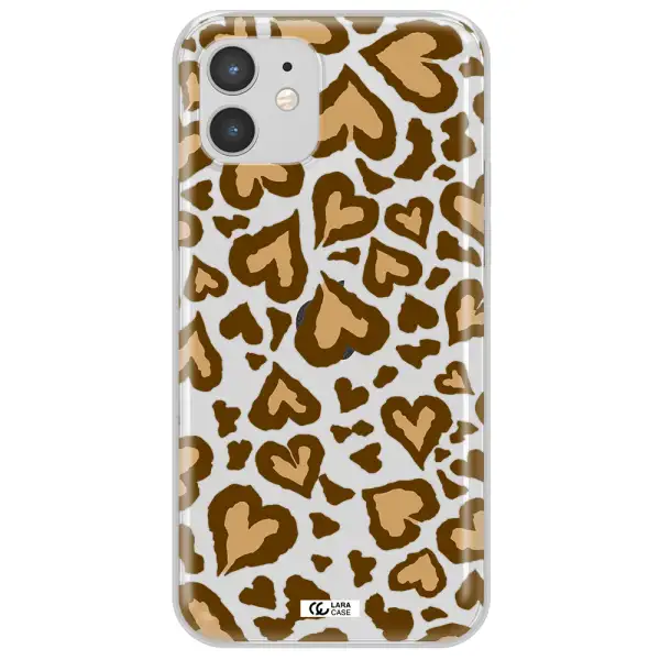 Heart Leopard Apple iPhone 12 mini Clear TPU Case