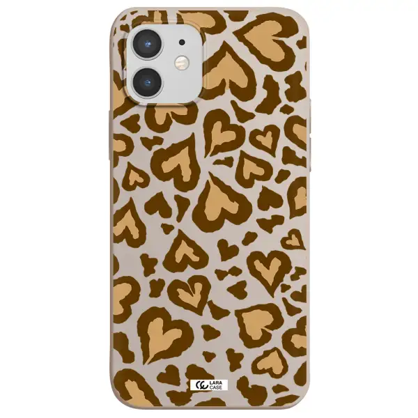 Heart Leopard Apple iPhone 12 mini Silicone Stone Case