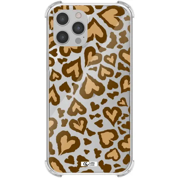Heart Leopard Apple iPhone 12 pro Clear PC Case